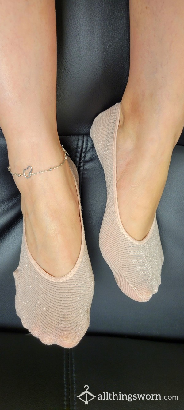PEDS Sparkle Liner Socks - Nude Pink