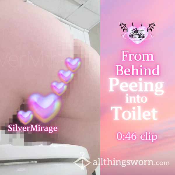 Pee Into The Toilet View From Behind GDrive Vid (0:46)
