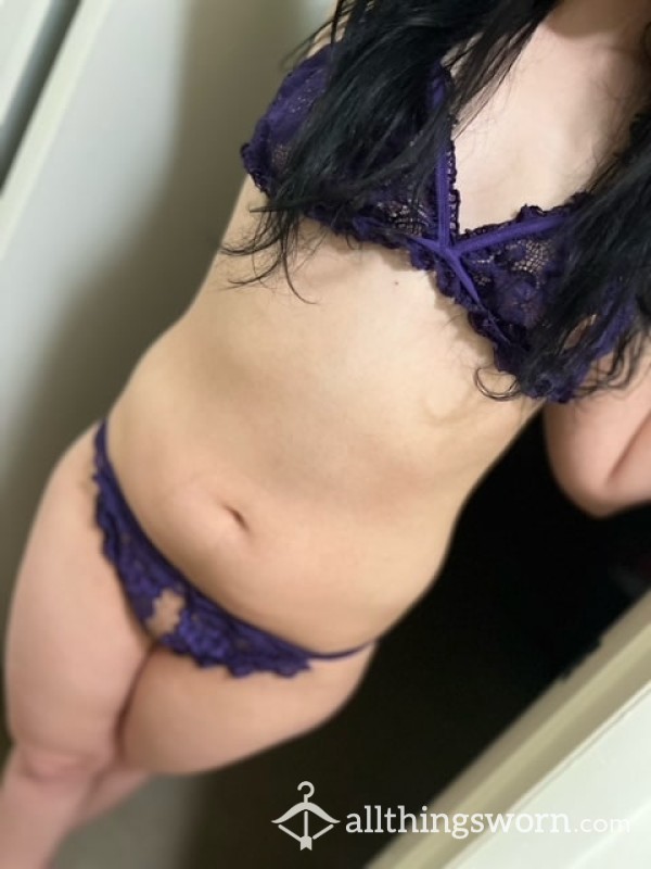 PEEK-A-BOO LACY BRALETTE AND CROTCHLESS PANTY