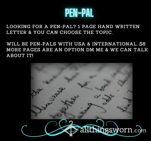 Pen-Pal Hand Written Letters