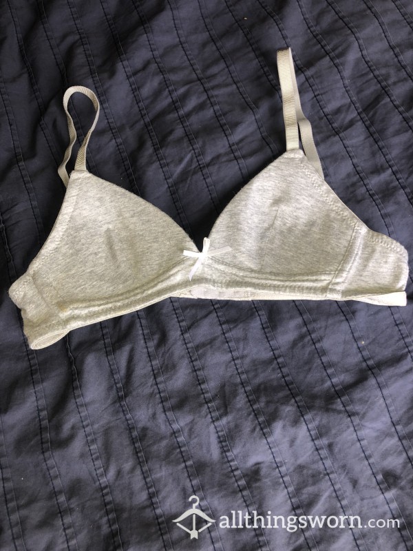 Petite Gray Cotton Bra | 8-AA 10-A | Perfect For Sissy’s