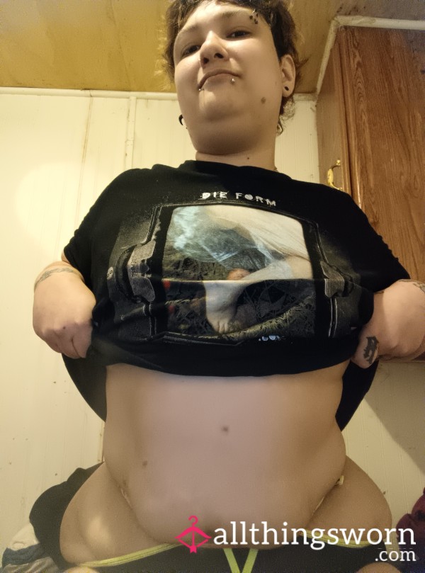Photoset With T Shirt And Sexy Underwear, Revealing Little Tits