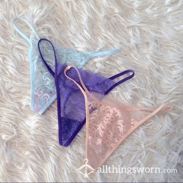 Pick Your Favorite Color G-String Sheer Lace Thong Panties