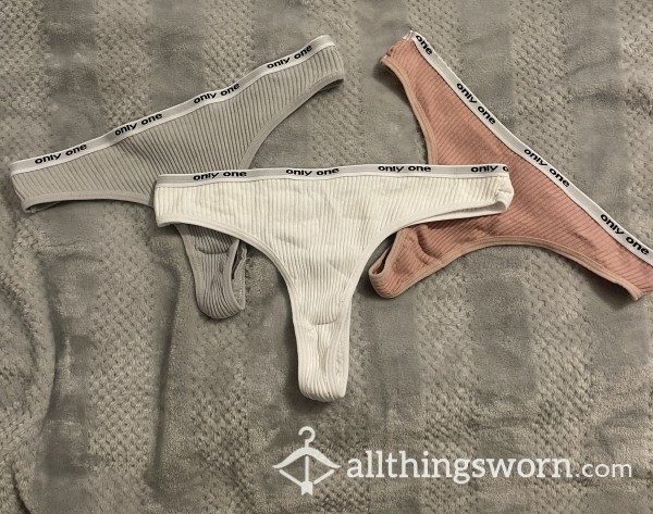 Ribbed Cotton Thongs