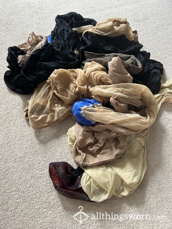 Pile Of Pantyhose Worn By Trans Woman