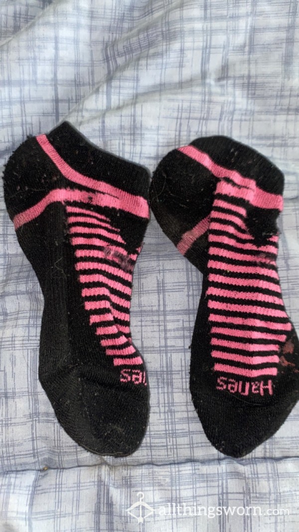 Pink And Black Hanes Socks
