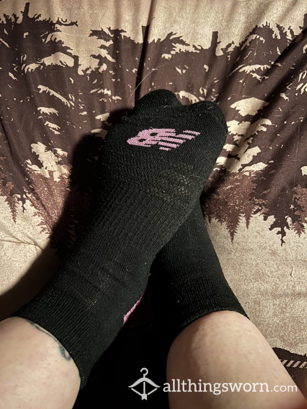 Pink And Black NB Ankle Socks