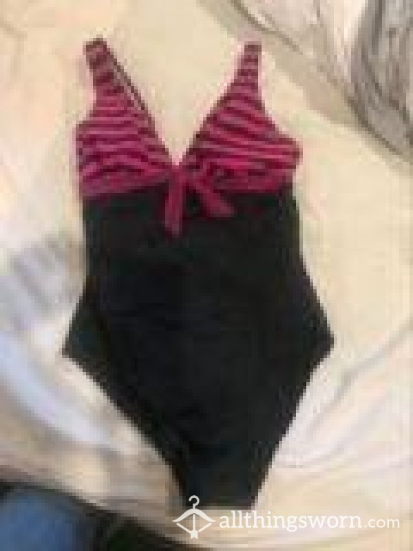 Pink And Black One Piece Swimsuit, Size 12, £20 Posted