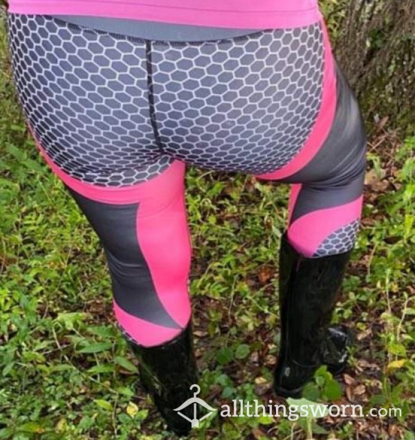 Pink And Black Workout Tights