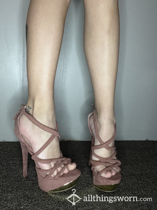 Pink And Gold High Heels Size 6