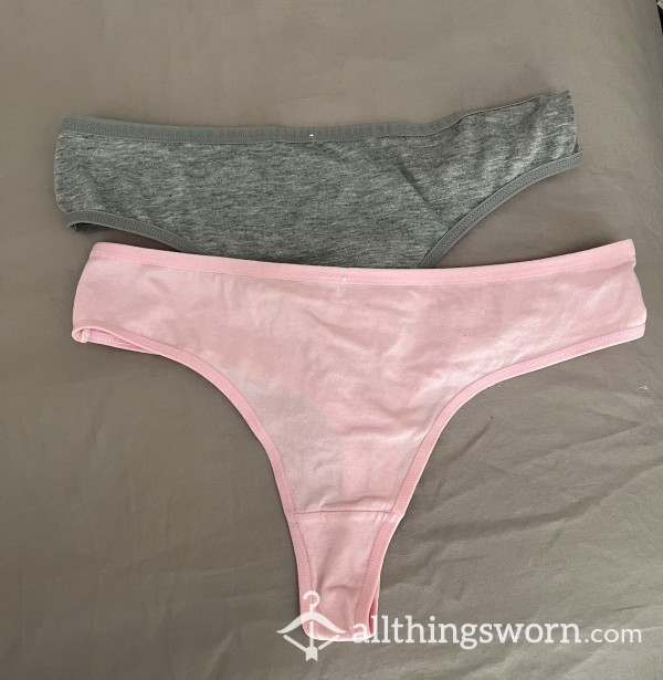 2 For $30 Thongs- Pink And Gray