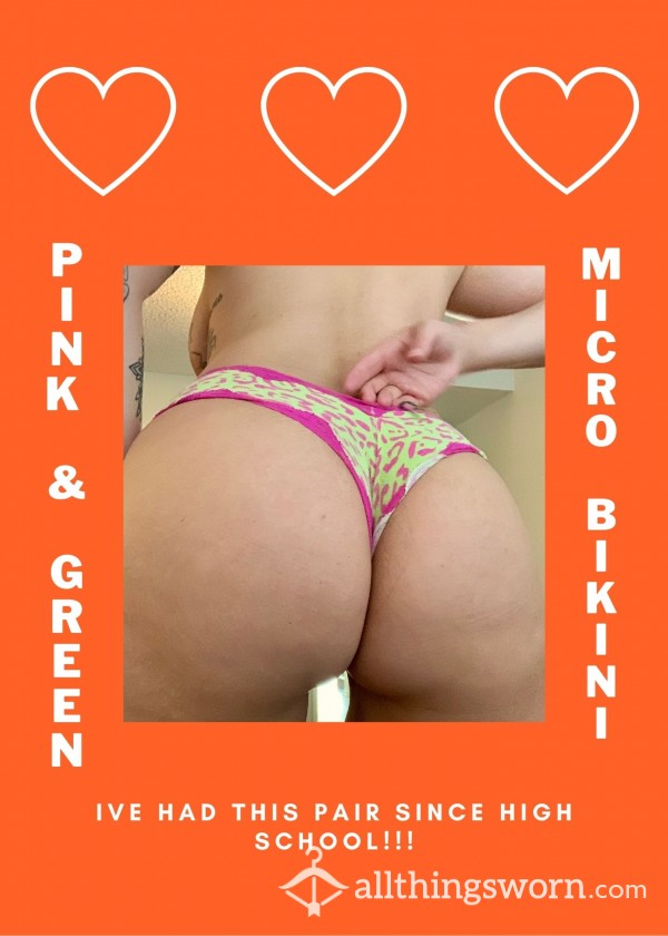 PINK AND GREEN MICRO BIKINI