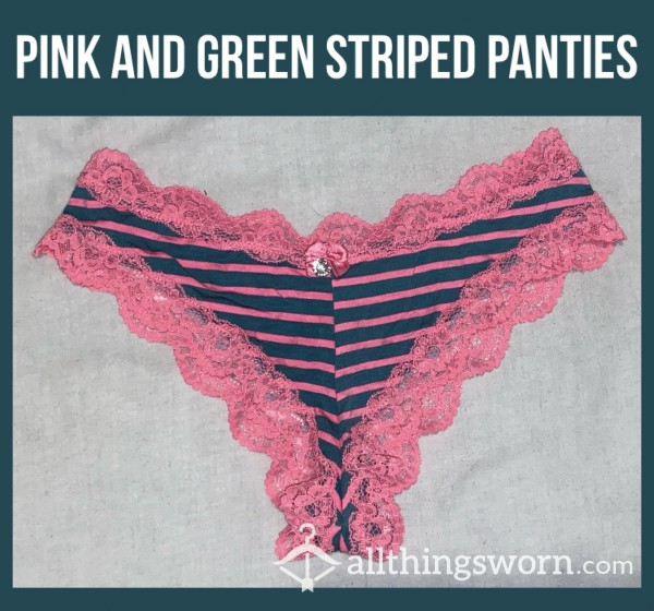 *reduced* Pink And Green Striped Panties🍬