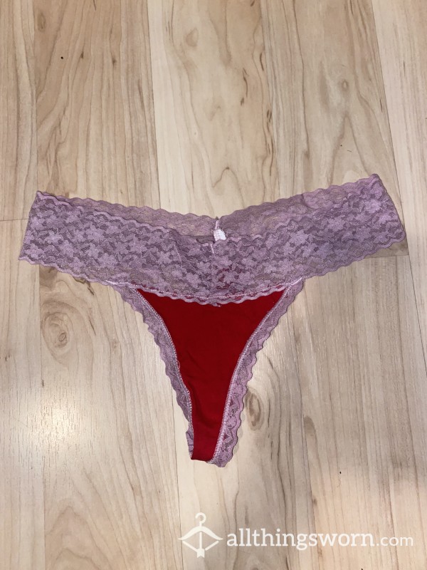 Pink And Red Lace Thong❤️