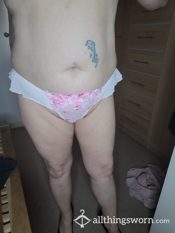 Pink And White Frilly Knickers
