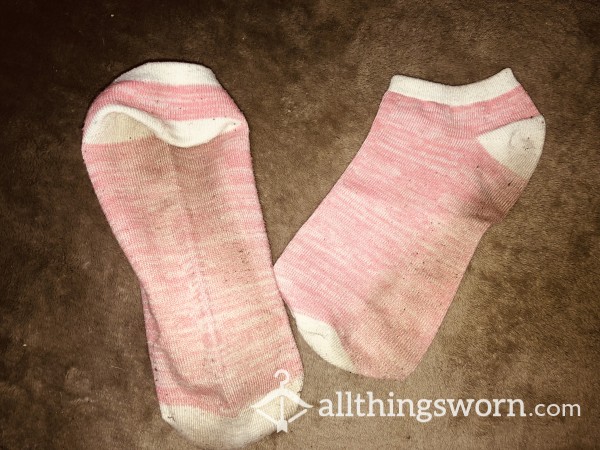 Pink And White Stinky Socks