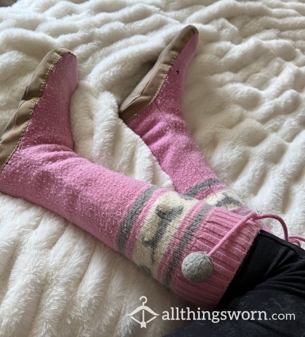 ✨Pink Boot Slippers That Are Super Cozy And Soft💖 10+ Years Of Wear