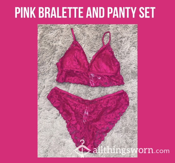 *reduced* Pink Bralette And Panty Set💓