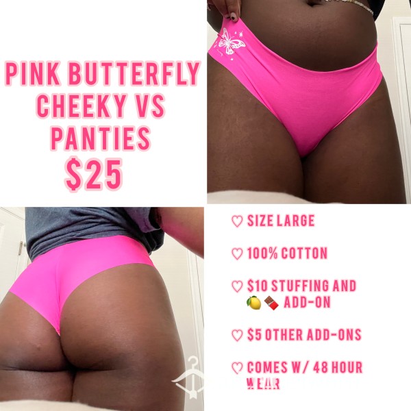 Pink Butterfly Cheeky VS Panties