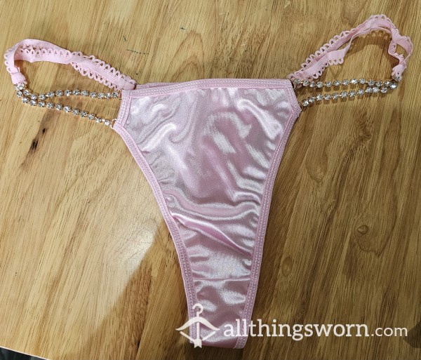 Silk Pink Chain Strap Thong