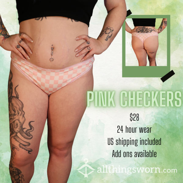 Pink Checkered Thong