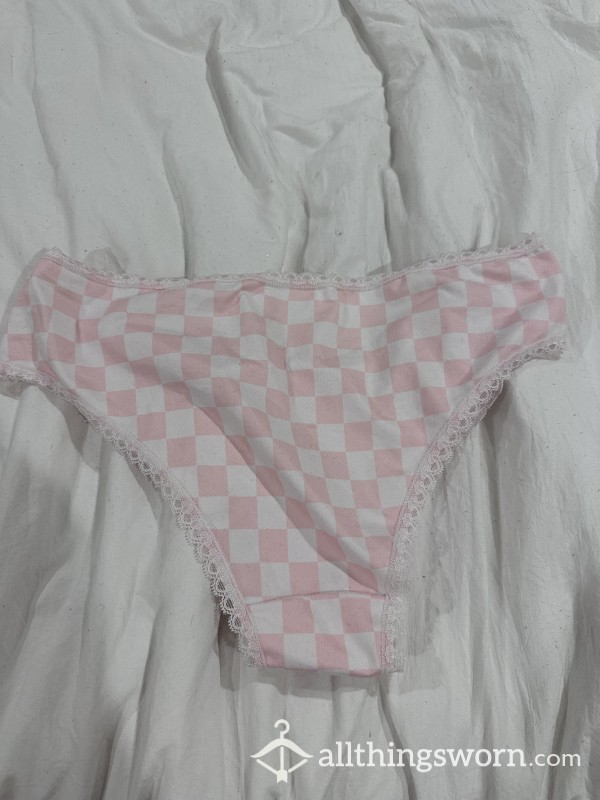 Pink Checkered Panties!!!!🩷😉 2 Day Wear! US Shipping Included!
