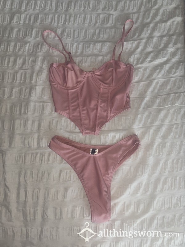 Pink Corset Bikini Top & Bottoms