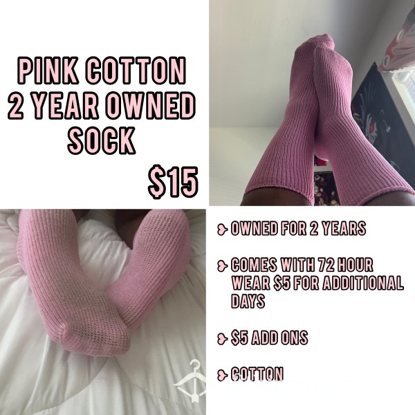 Pink Cotton Mid-Calf Socks