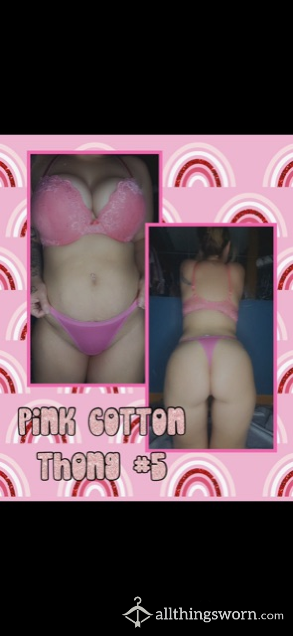 Pink Cotton Thong #5