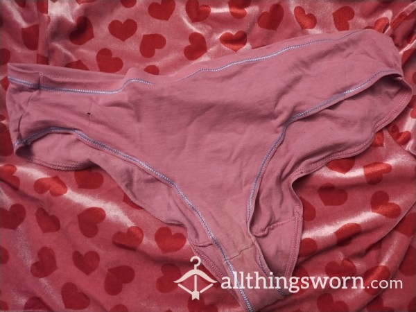 Pink Cotton Used Panties Stained In The Crotch From My Pussy <3