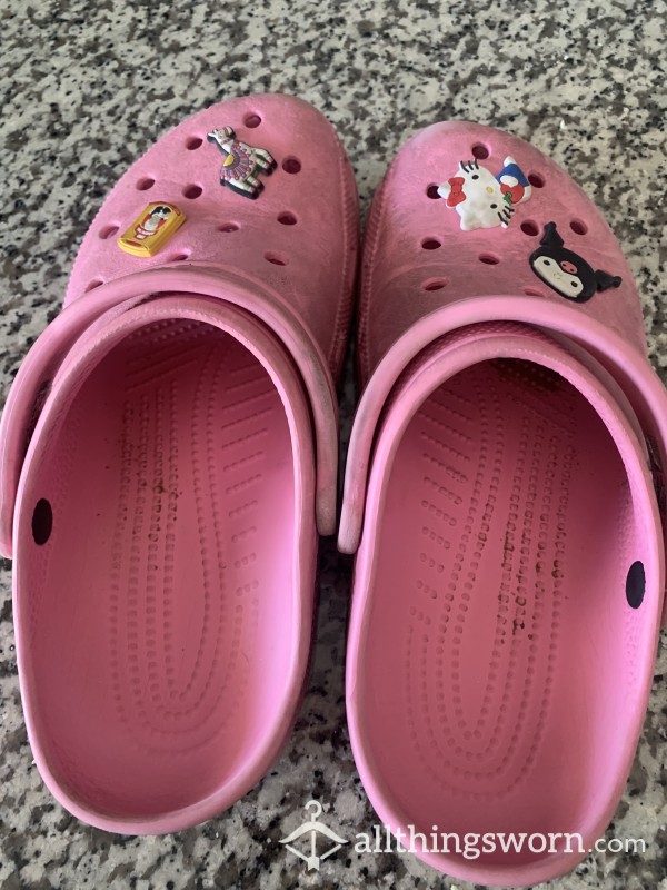 Pink Crocs- Worn For 2+ Years.