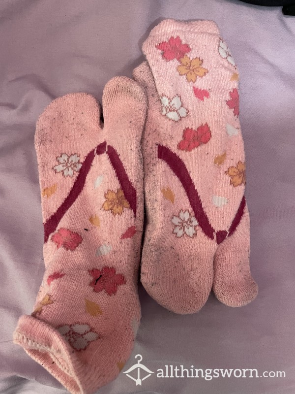 Pink Floral Sandal Socks