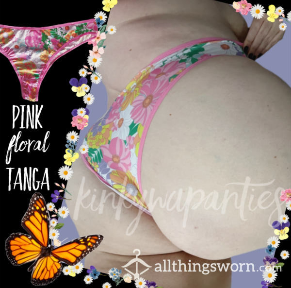 Pink Floral Tanga - Includes 48-hour Wear & U.S. Shipping