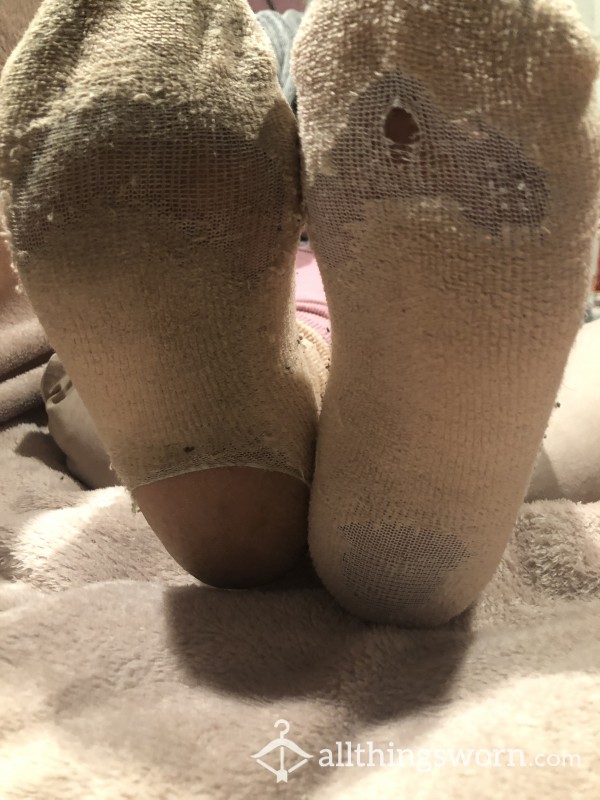 Pink Fluffy Bed Socks (extremely Worn)