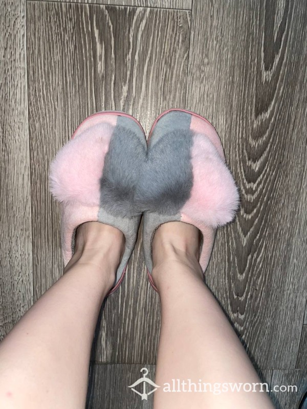 Pink Fluffy House Slippers