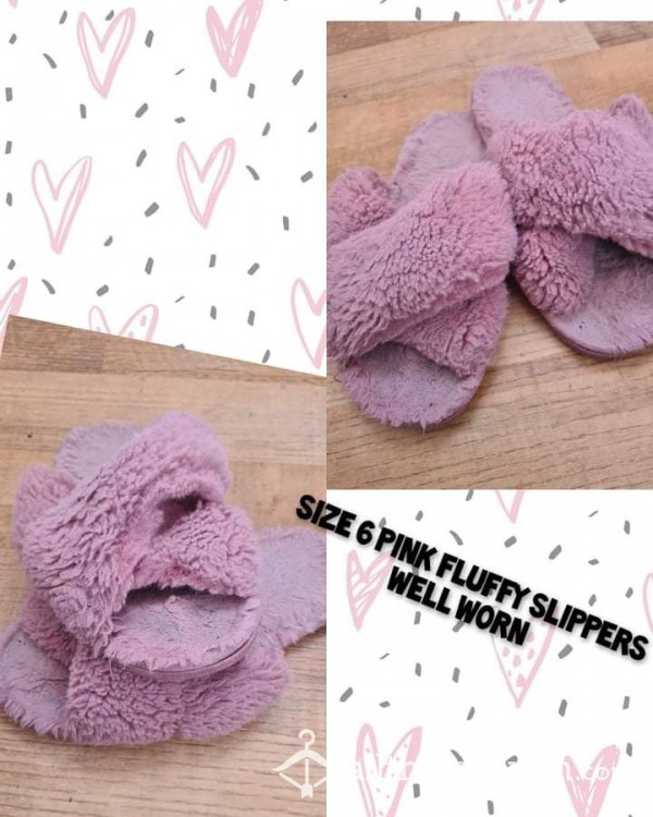 Pink Fluffy Slippers REDUCED