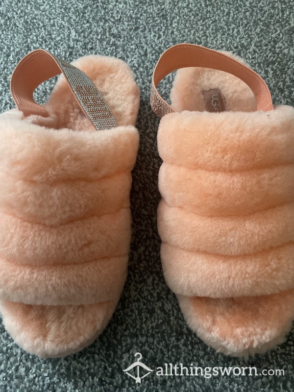Pink Fluffy Ugg Slippers