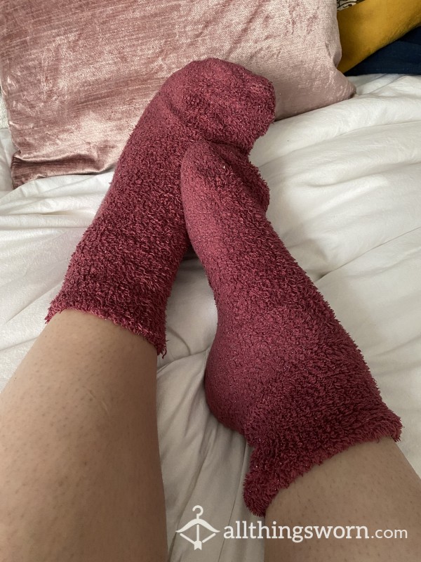 Pink Fluffy Wellworn Socks