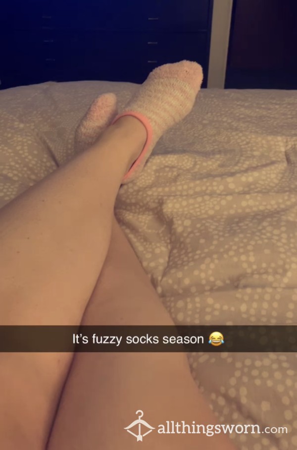 Pink Fuzzy Ankle Socks