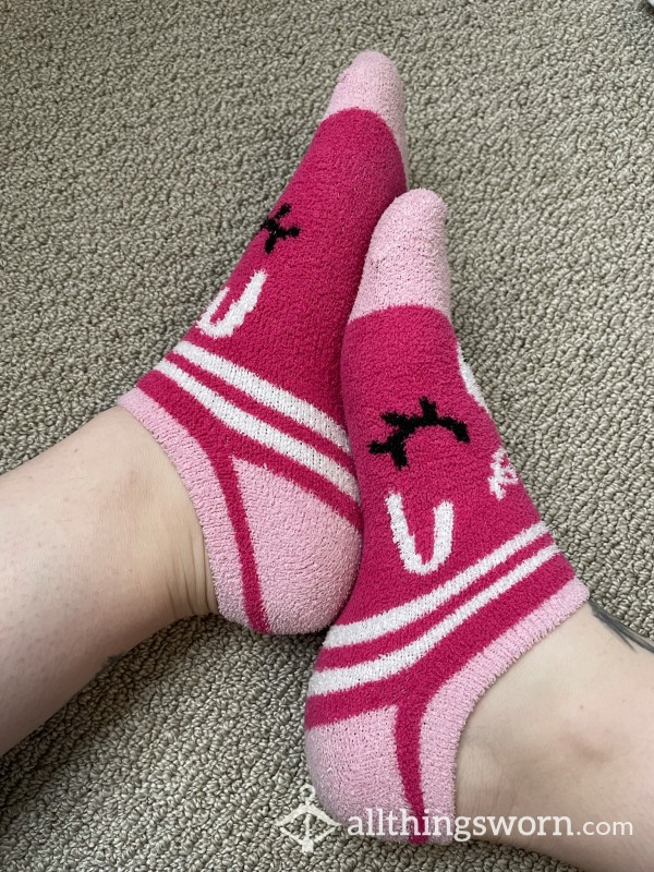 Pink Fuzzy Lama Socks