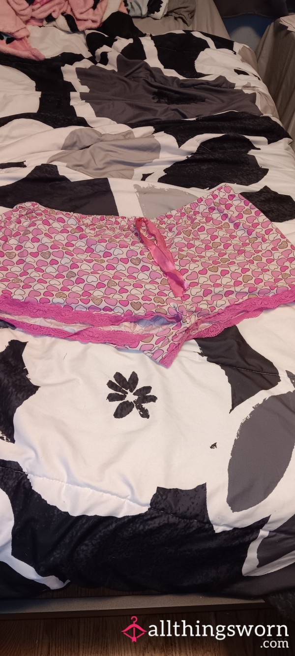 Pink Heart Cotton Sleep Shorts- Size XXL