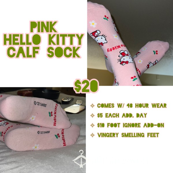 Pink Hello Kitty Calf Socks