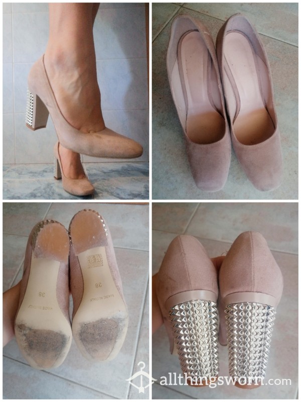 Pink High Heels With Studs
