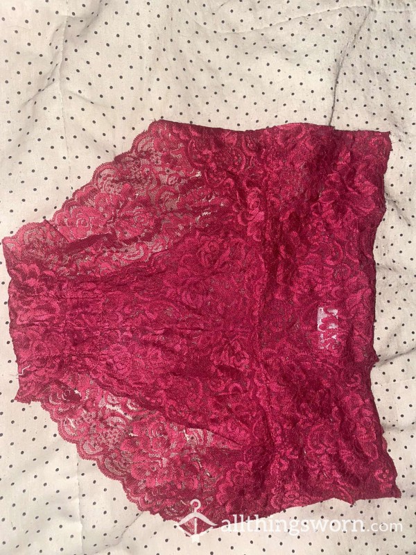 Pink High Waist Lace Panties
