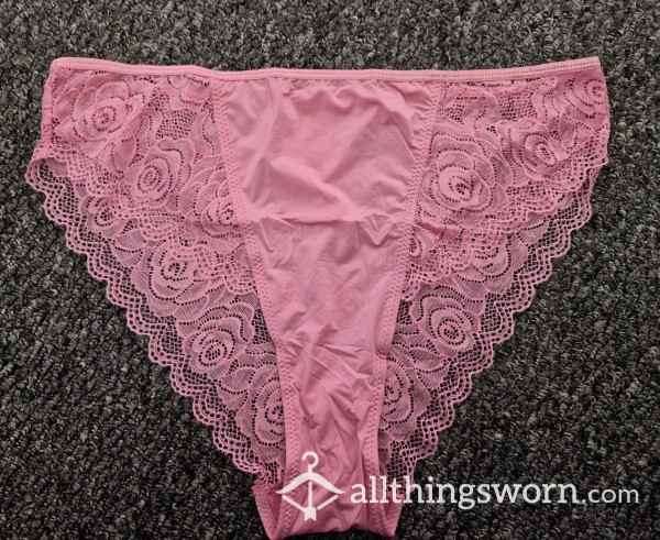 Pink Lace And Silky Feel Panties