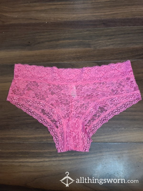 Pink Lace Bikini Panties~Will Wear For 24hrs Unless Otherwise Discussed