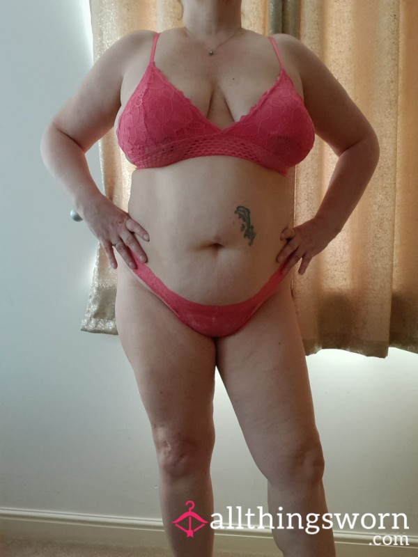 Pink Lace Bra And Knickers