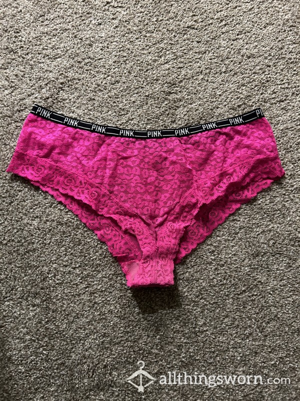 Pink Lace Cheeky Bikini Style Panties