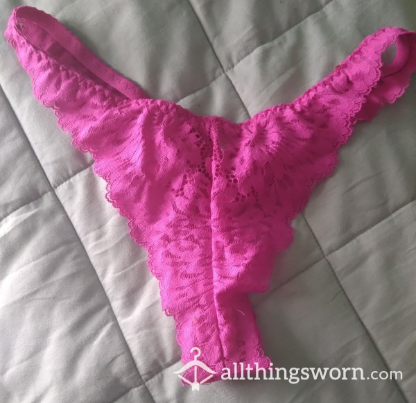 Pink Lace High Cut Panties