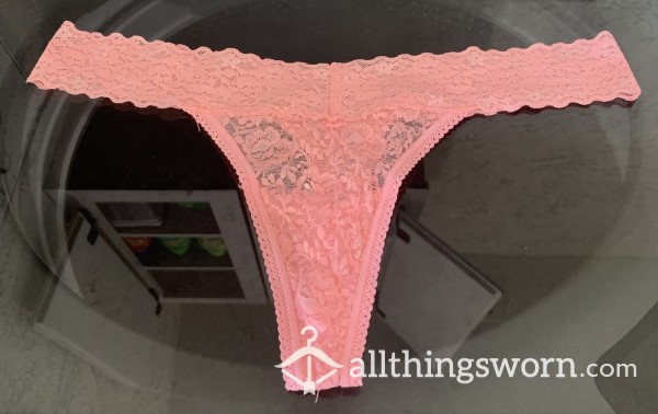 Pink Lace Thong